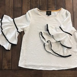 Ruffle bell sleeve blouse